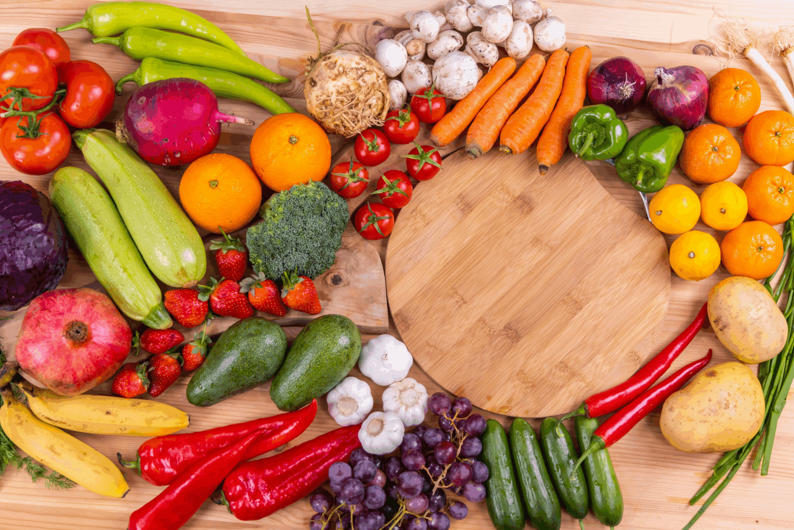 Healthy foods contain a range of vitamins.